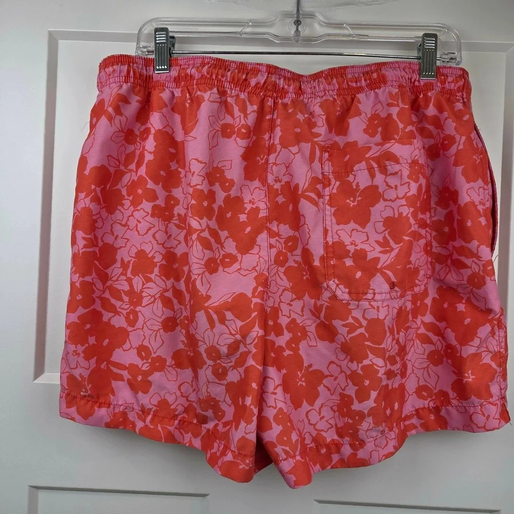 Pacsun‎ Men's Floral Swim Trunks Pink Orange Size Large